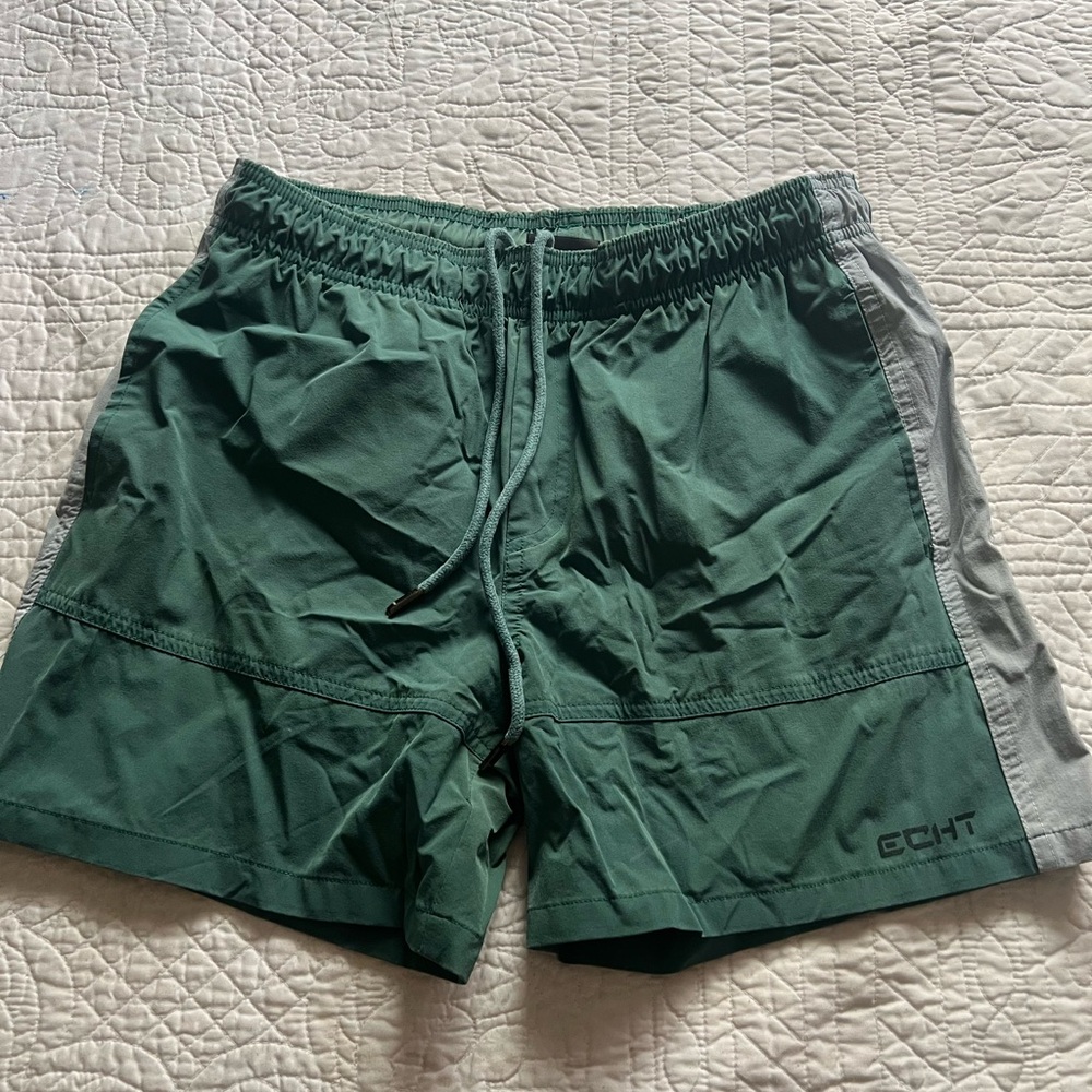 ECHT Men's Medium Green and Gray Shorts (fits Small)